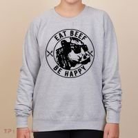 Eat Beef Be Happy Funny Gift Women's Sweatshirt thumb 0