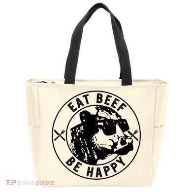 Eat Beef Be Happy Funny Gift Bag