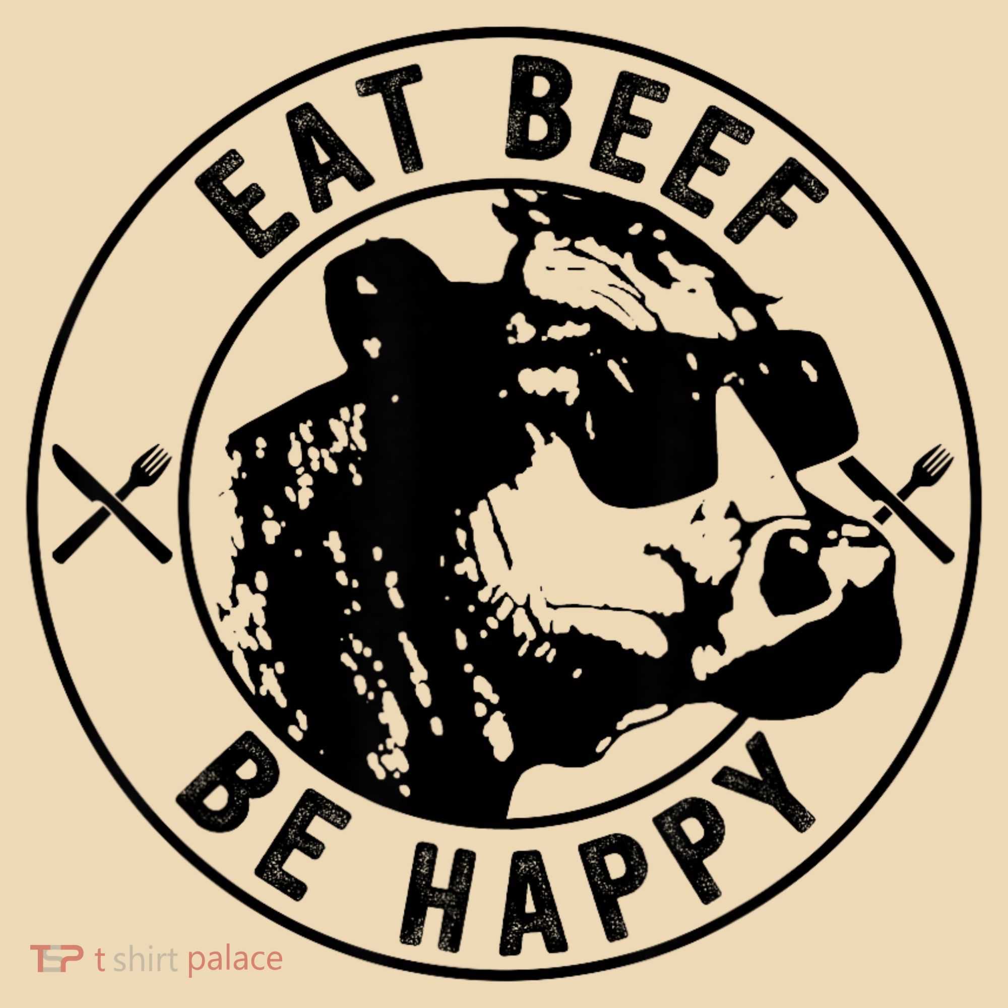 Eat Beef Be Happy Funny Gift Tote Bag