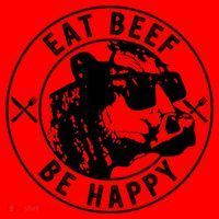 Eat Beef Be Happy Funny Gift Santa Hat thumb 1