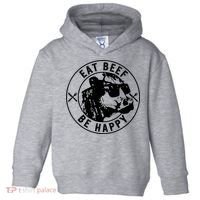 Eat Beef Be Happy Funny Gift Toddler Hoodie thumb 0
