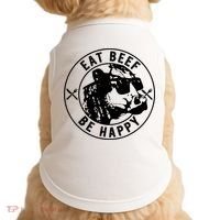 Eat Beef Be Happy Funny Gift Doggie Tank thumb 0