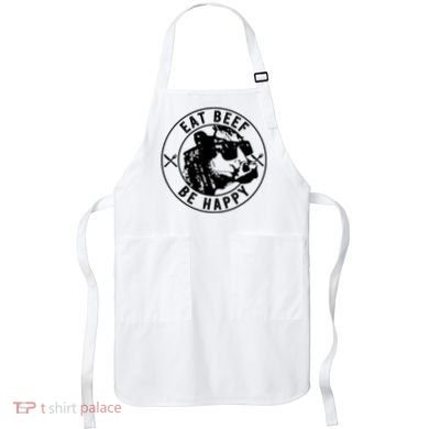 Eat Beef Be Happy Funny Gift Apron
