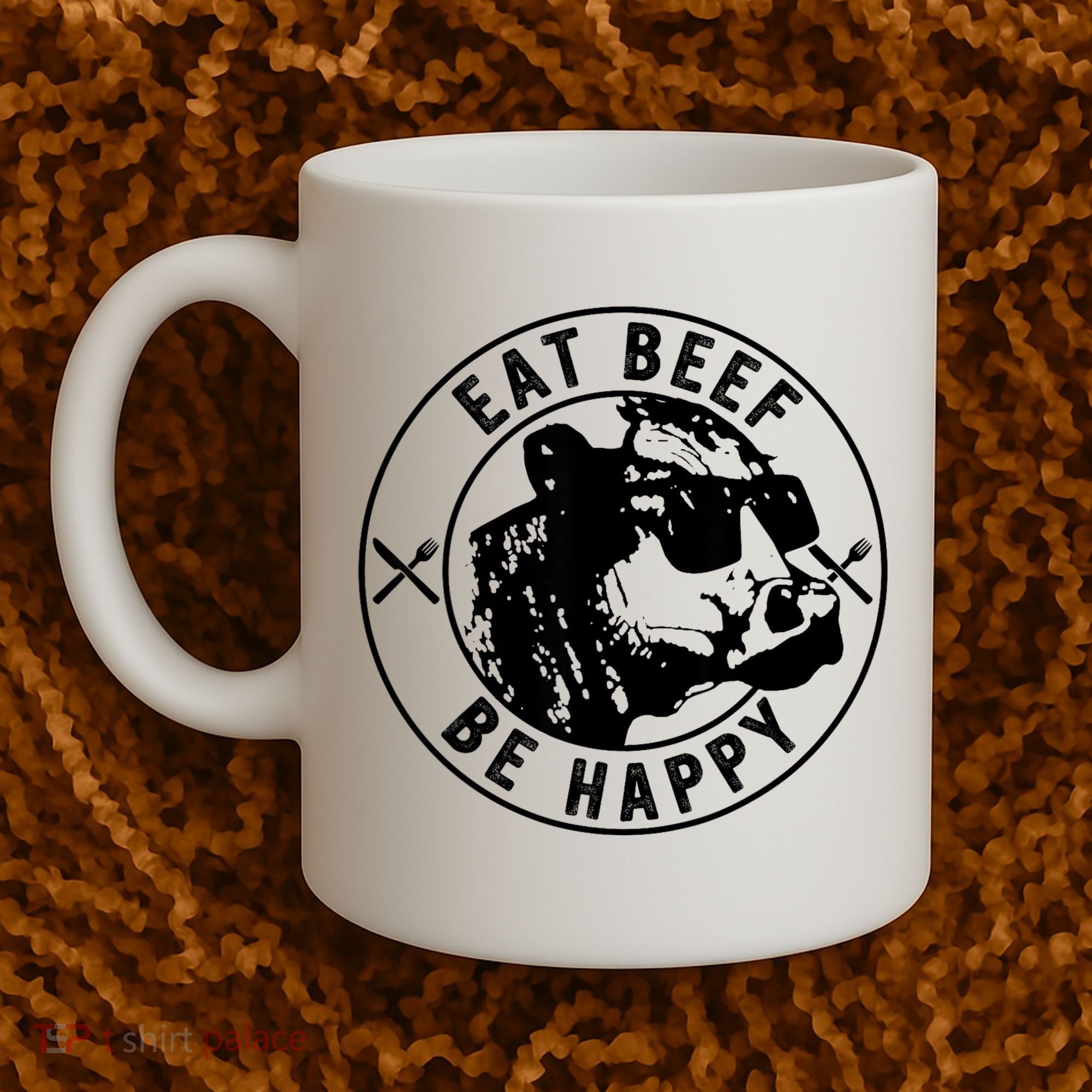 Eat Beef Be Happy Funny Gift Coffee Mug