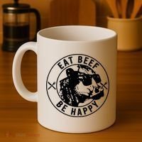 Eat Beef Be Happy Funny Gift Coffee Mug thumb 4