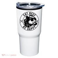 Eat Beef Be Happy Funny Gift Tumbler thumb 0