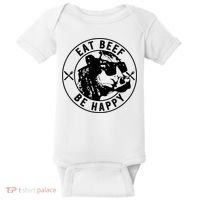 Eat Beef Be Happy Funny Gift Baby Bodysuit thumb 0