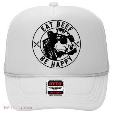 Eat Beef Be Happy Funny Gift Hat