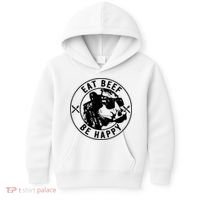 Eat Beef Be Happy Funny Gift Kids Hoodie thumb 0