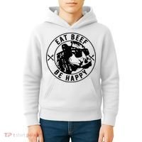 Eat Beef Be Happy Funny Gift Kids Hoodie thumb 4