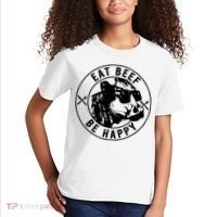 Eat Beef Be Happy Funny Gift Kids T-Shirt thumb 2