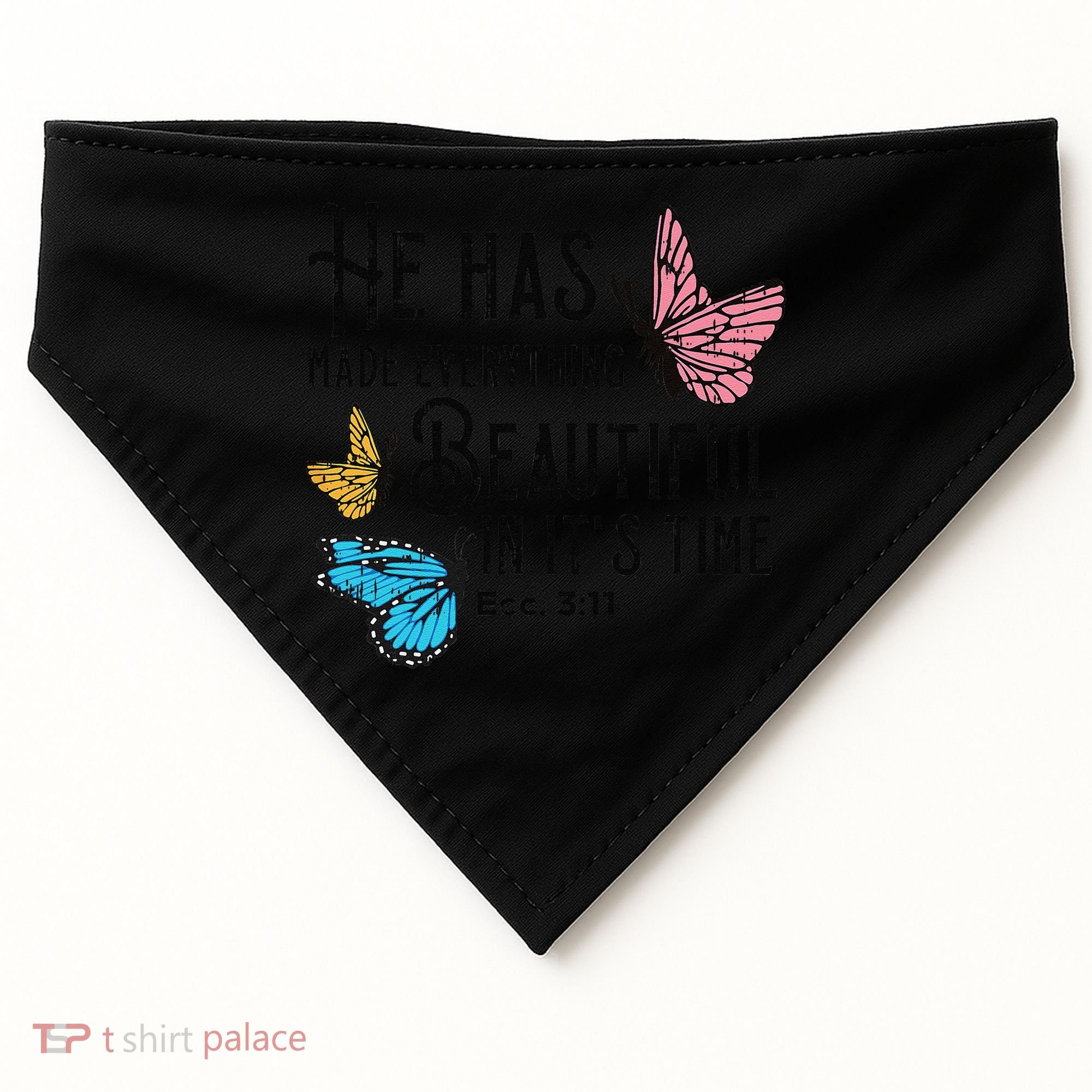 Everything Beautiful Bible Verse God Jesus Christian Gift USA-Made Doggie Bandana