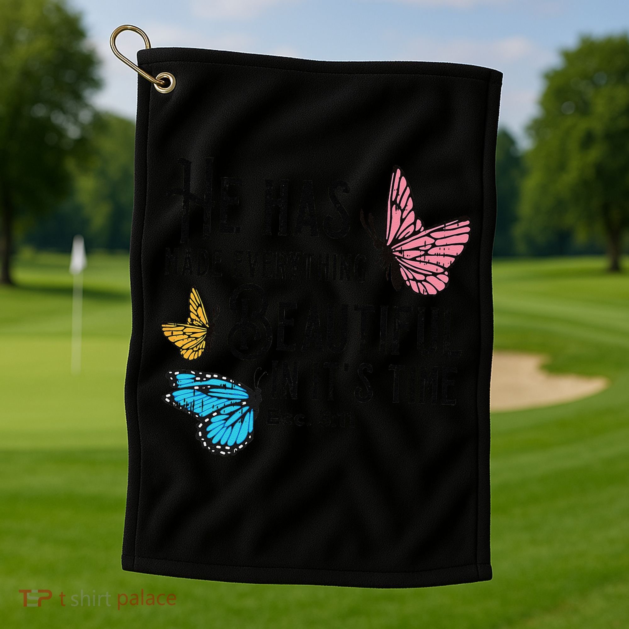 Everything Beautiful Bible Verse God Jesus Christian Gift Golf Towel