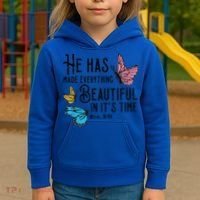 Everything Beautiful Bible Verse God Jesus Christian Gift Kids Hoodie thumb 3