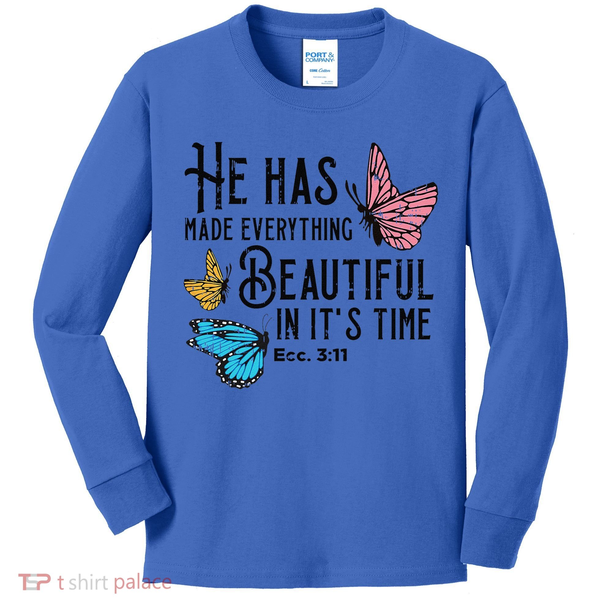 Everything Beautiful Bible Verse God Jesus Christian Gift Kids Long Sleeve Shirt