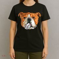 English Bulldog Baseball T Dog Funny Cute Lover T-Shirt thumb 4