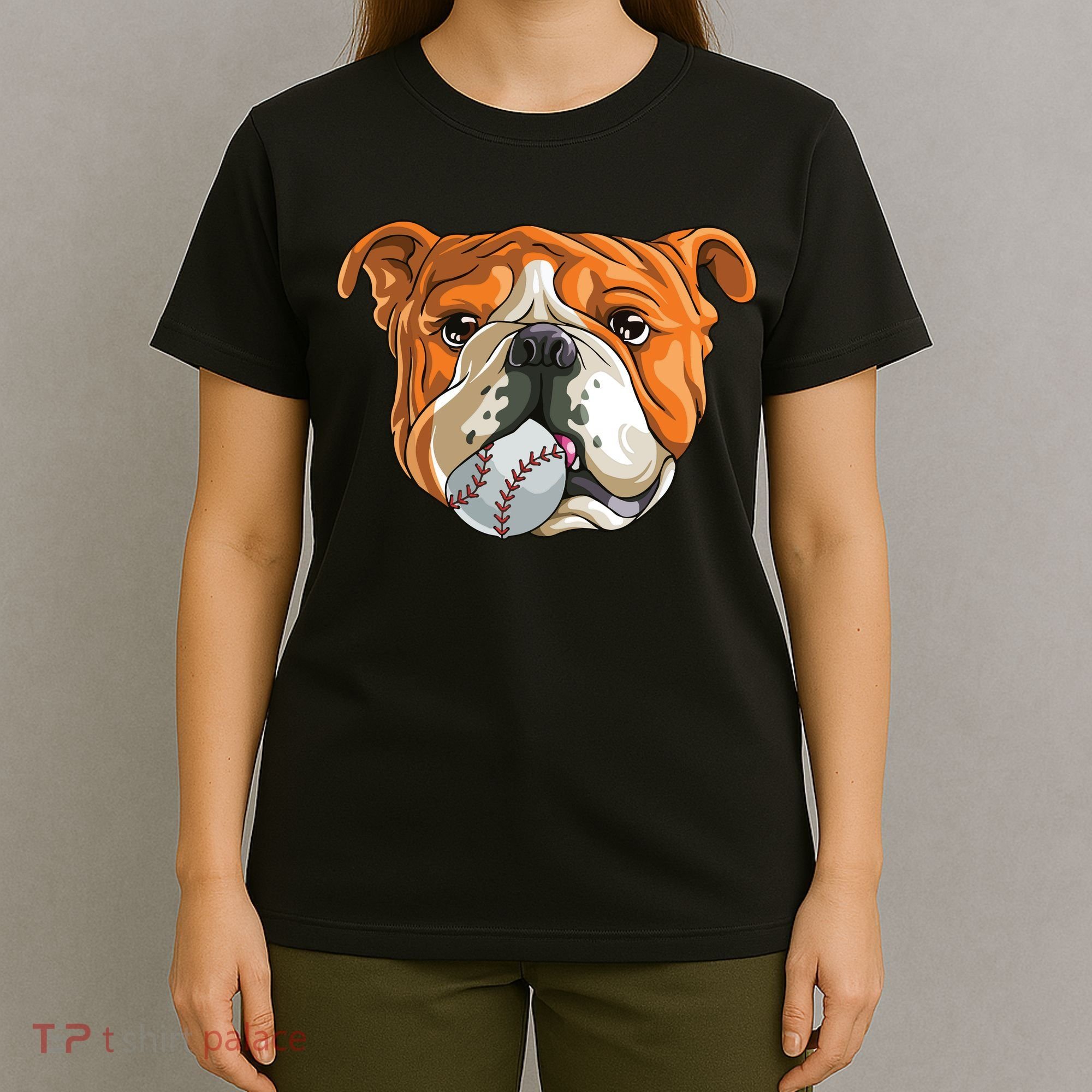 English Bulldog Baseball T Dog Funny Cute Lover T-Shirt