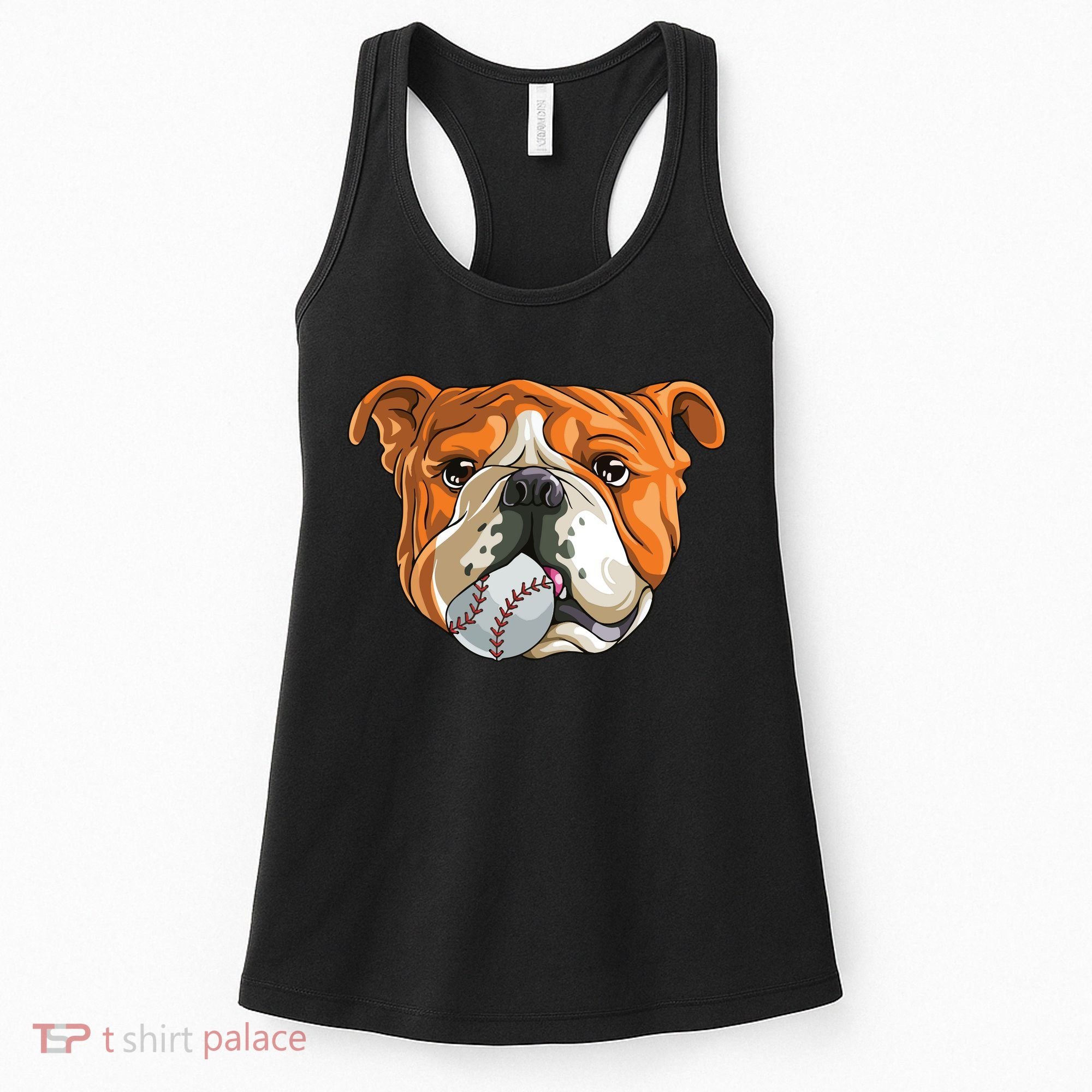 English Bulldog Baseball T Dog Funny Cute Lover Women's Tank Top