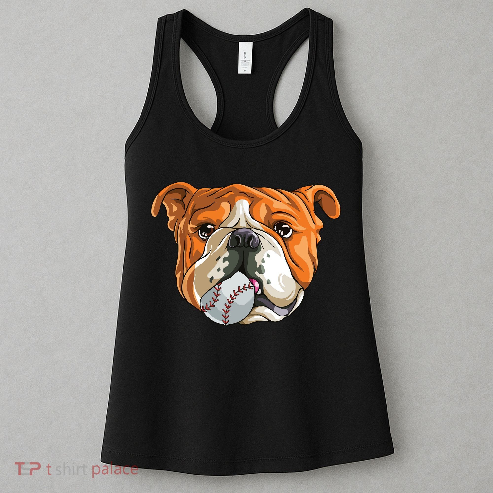English Bulldog Baseball T Dog Funny Cute Lover Women's Tank Top