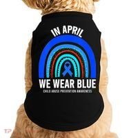 Elephant butterfly Child Abuse Awareness Blue Ribbon Doggie Tank thumb 0