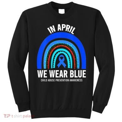 Elephant butterfly Child Abuse Awareness Blue Ribbon Sweatshirt