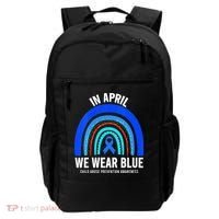 Elephant butterfly Child Abuse Awareness Blue Ribbon Backpack thumb 0