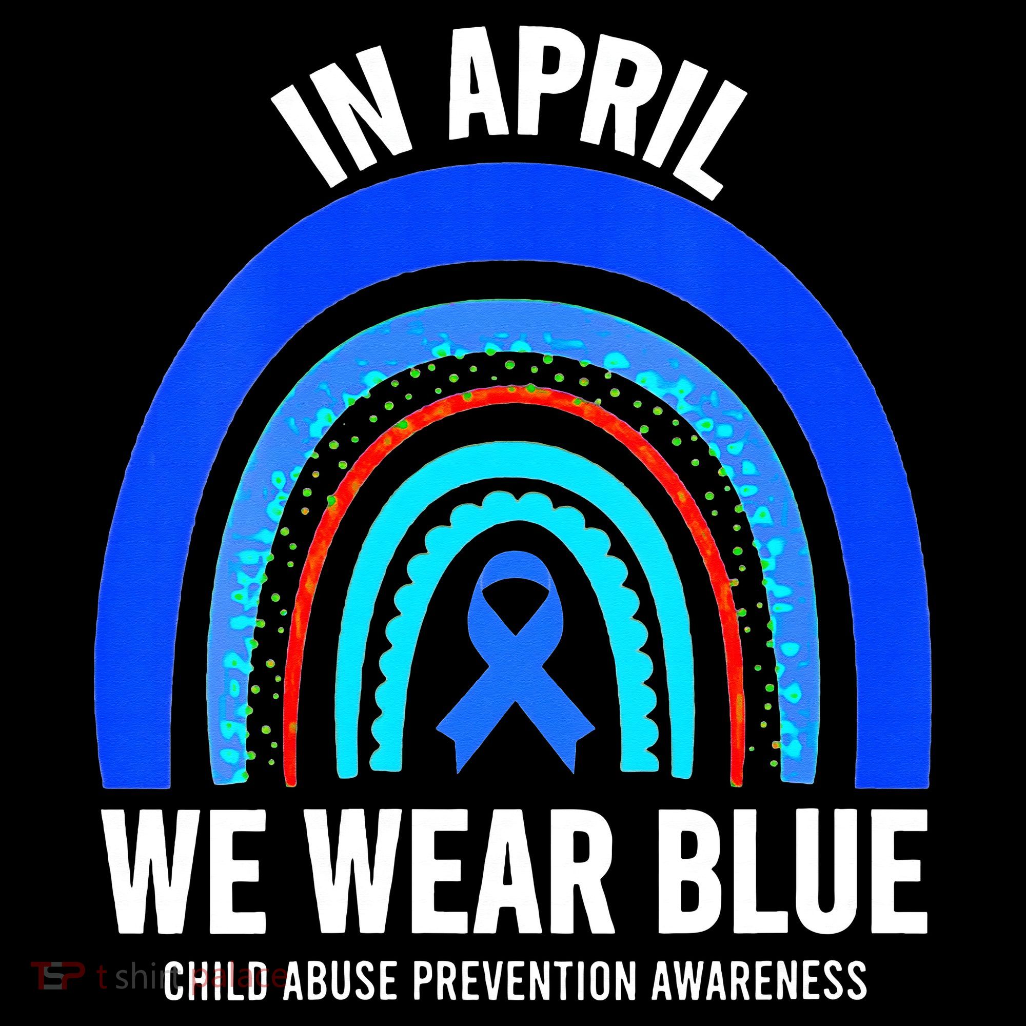 Elephant butterfly Child Abuse Awareness Blue Ribbon Women's Hoodie