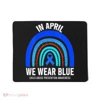 Elephant butterfly Child Abuse Awareness Blue Ribbon Mousepad thumb 0