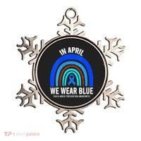 Elephant butterfly Child Abuse Awareness Blue Ribbon Ornament thumb 0