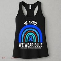 Elephant butterfly Child Abuse Awareness Blue Ribbon Women's Tank Top thumb 3