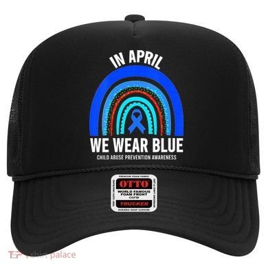 Elephant butterfly Child Abuse Awareness Blue Ribbon Hat