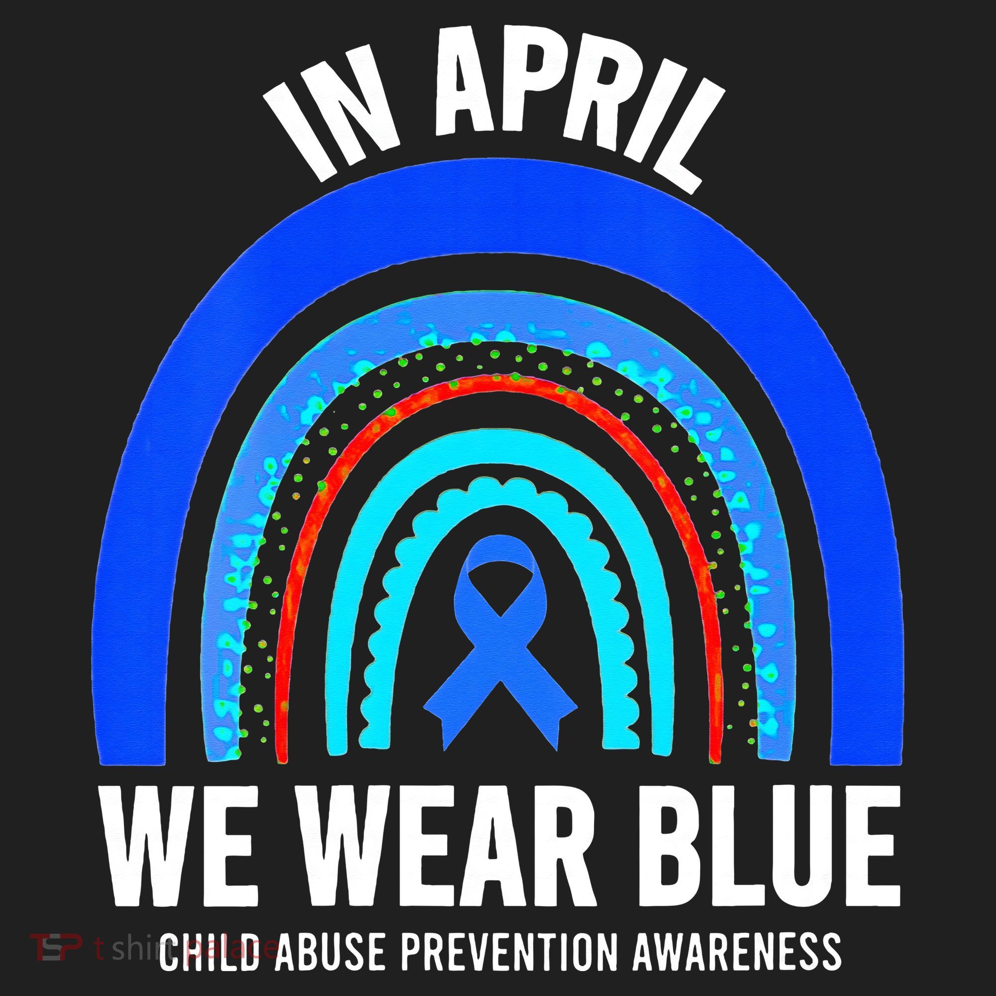 Elephant butterfly Child Abuse Awareness Blue Ribbon Golf Towel