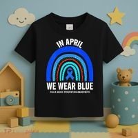 Elephant butterfly Child Abuse Awareness Blue Ribbon Toddler T-Shirt thumb 3