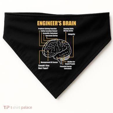 Engineer's Brain Cool Gift Funny Sarcastic Engineering Gift USA-Made Doggie Bandana