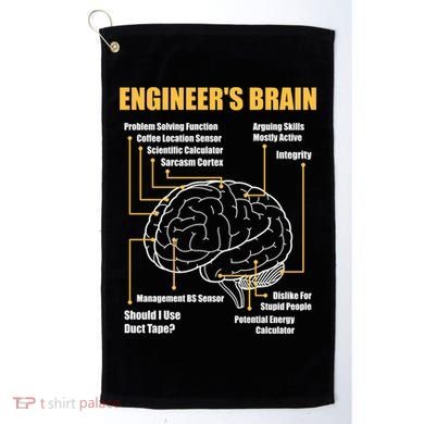Engineer's Brain Cool Gift Funny Sarcastic Engineering Gift Golf Towel