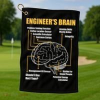 Engineer's Brain Cool Gift Funny Sarcastic Engineering Gift Golf Towel thumb 1