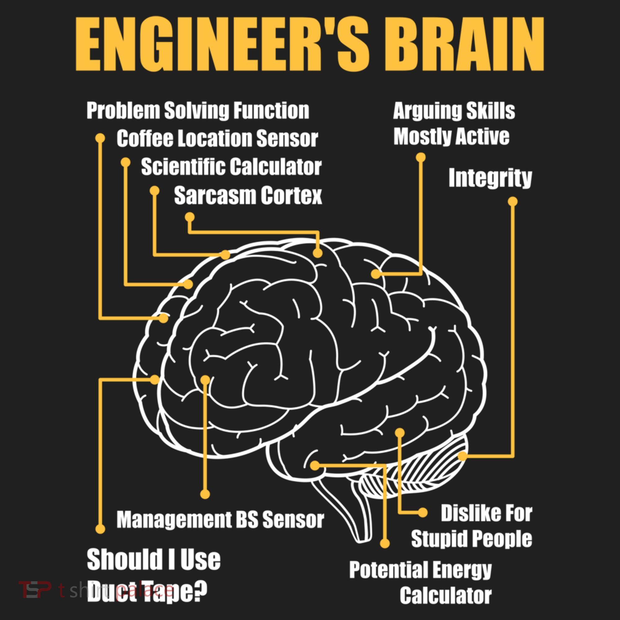 Engineer's Brain Cool Gift Funny Sarcastic Engineering Gift Golf Towel