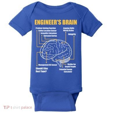 Engineer's Brain Cool Gift Funny Sarcastic Engineering Gift Baby Bodysuit