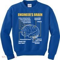 Engineer's Brain Cool Gift Funny Sarcastic Engineering Gift Kids Sweatshirt thumb 0