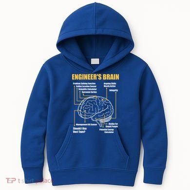 Engineer's Brain Cool Gift Funny Sarcastic Engineering Gift Kids Hoodie
