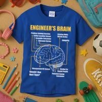 Engineer's Brain Cool Gift Funny Sarcastic Engineering Gift Kids T-Shirt thumb 3