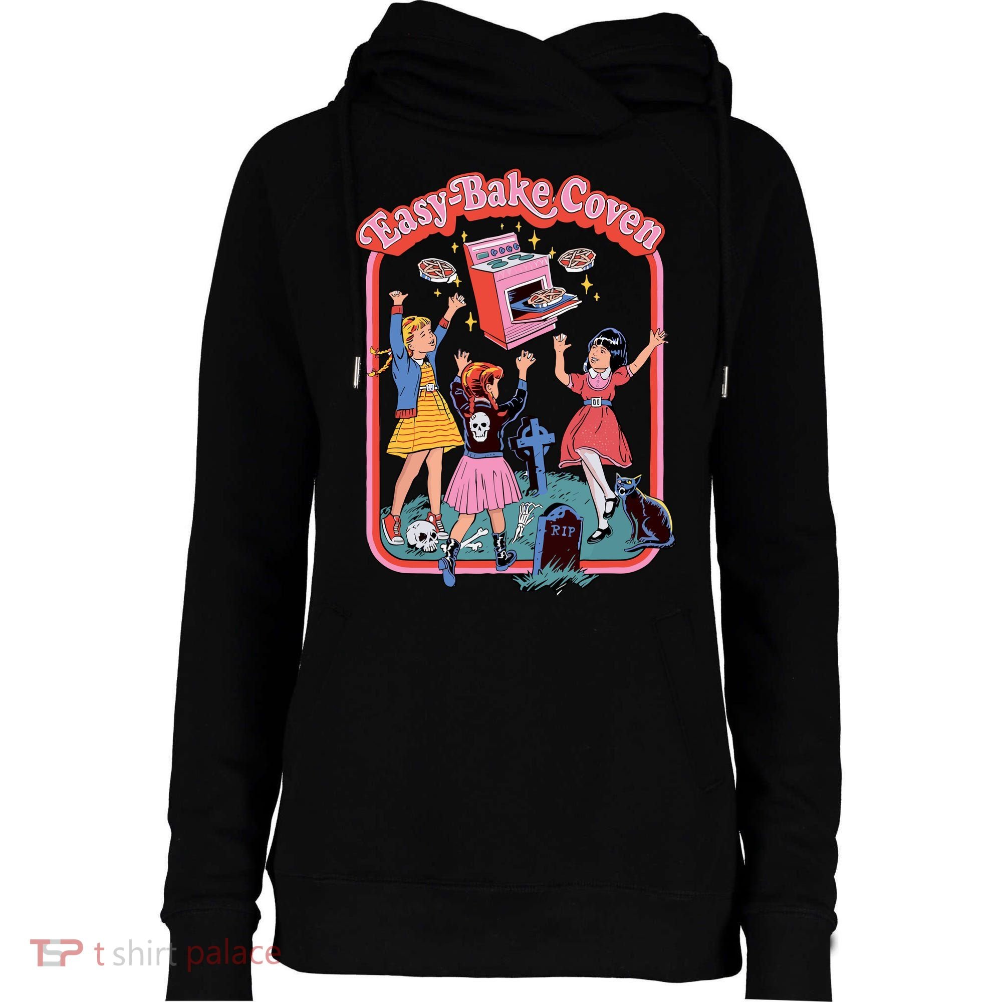 Easy Bake Coven Retro Halloween 90s Womens Funnel Neck Pullover Hood