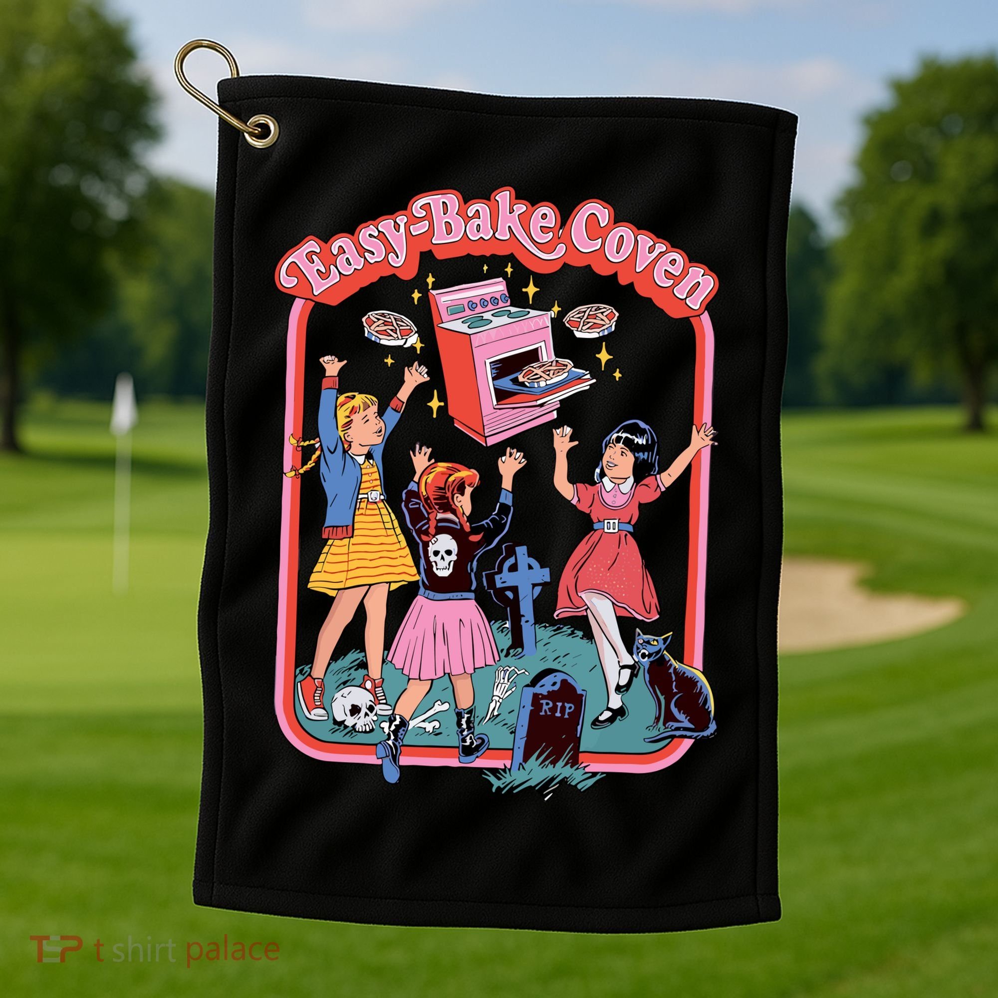 Easy Bake Coven Retro Halloween 90s Golf Towel