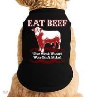 Eat Beef Cool Gift West Wasn't Won On Salad Hereford Cool Gift Doggie Tank thumb 0