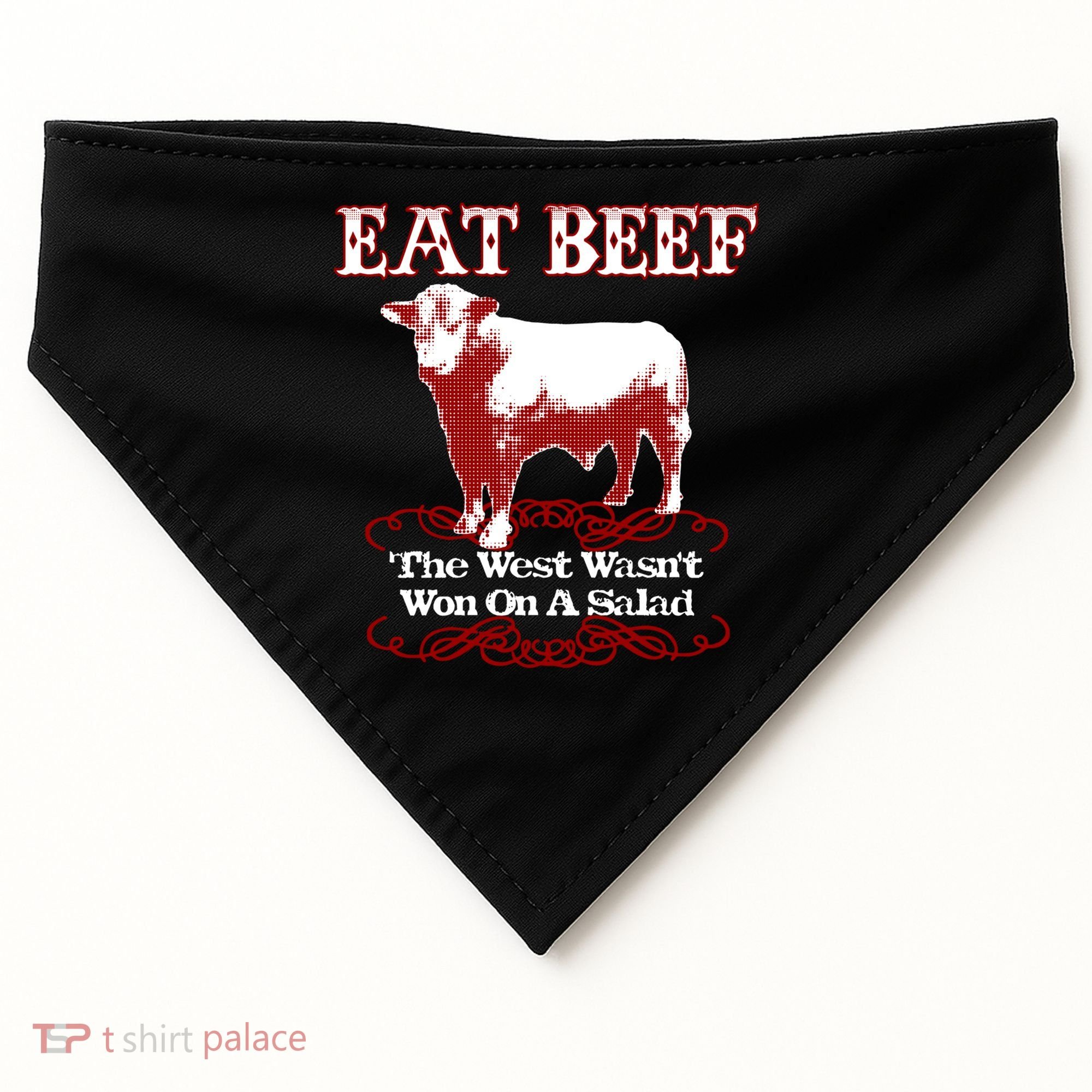 Eat Beef Cool Gift West Wasn't Won On Salad Hereford Cool Gift USA-Made Doggie Bandana