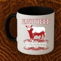 Eat Beef Cool Gift West Wasn't Won On Salad Hereford Cool Gift Coffee Mug thumb 2