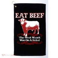 Eat Beef Cool Gift West Wasn't Won On Salad Hereford Cool Gift Golf Towel thumb 0