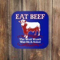 Eat Beef Cool Gift West Wasn't Won On Salad Hereford Cool Gift Coaster thumb 0