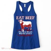 Eat Beef Cool Gift West Wasn't Won On Salad Hereford Cool Gift Women's Tank Top thumb 0