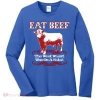 Eat Beef Cool Gift West Wasn't Won On Salad Hereford Cool Gift Women's Long Sleeve Shirt thumb 0